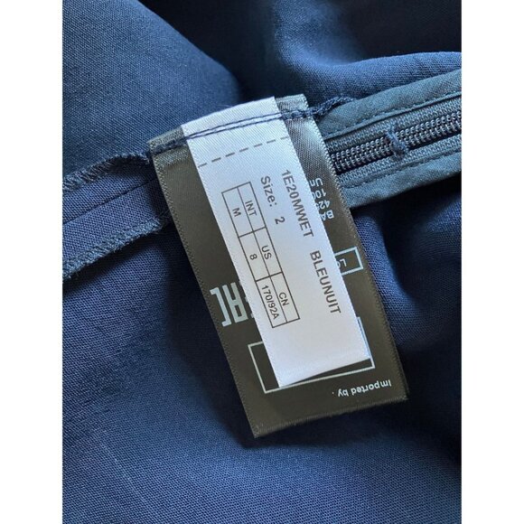 Ba&sh Mwetty Open-back Shirred Crepe Blouse Midnight Blue Size 2/ US 8 - Picture 8 of 8